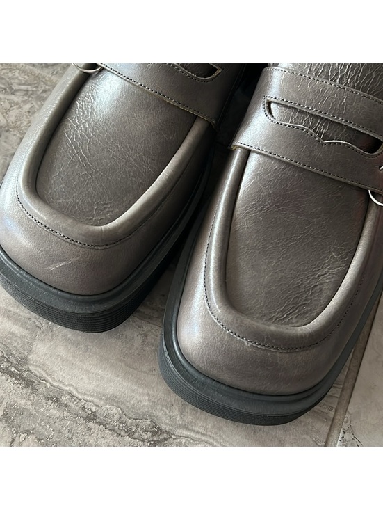 MARNI Moccasin Iconic Square-Toe Chunky Loafers Grey Size 44 NEW +DustBag main image 3